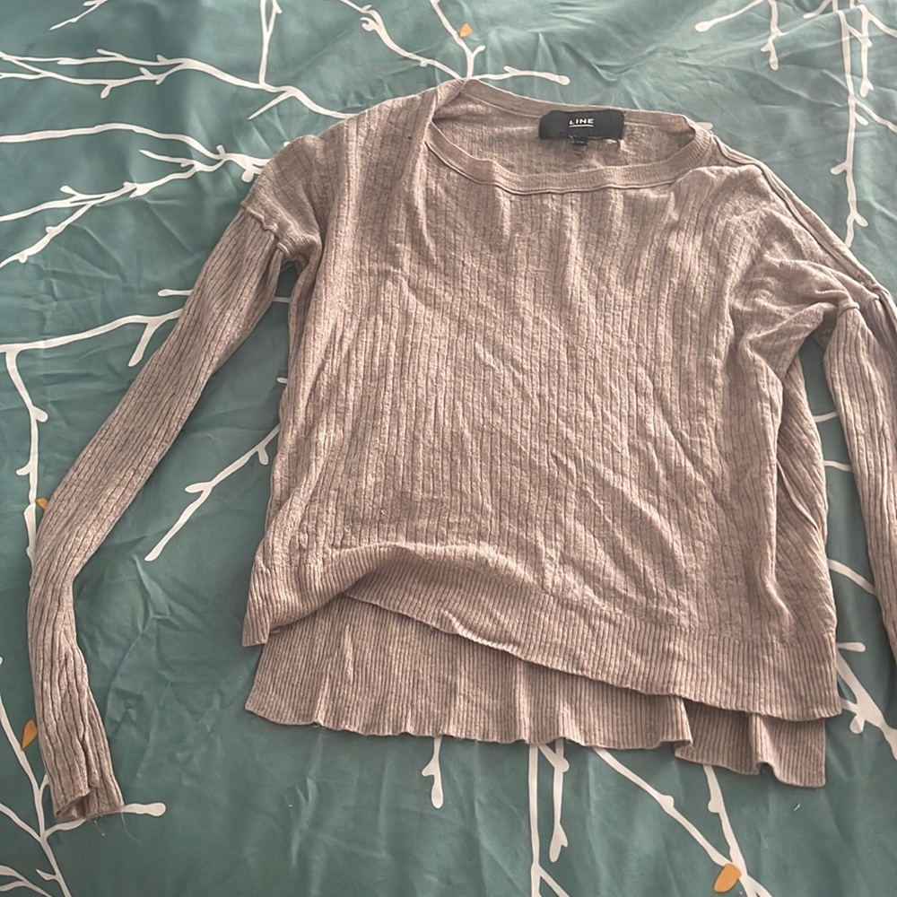 Light beige gray cashmere top